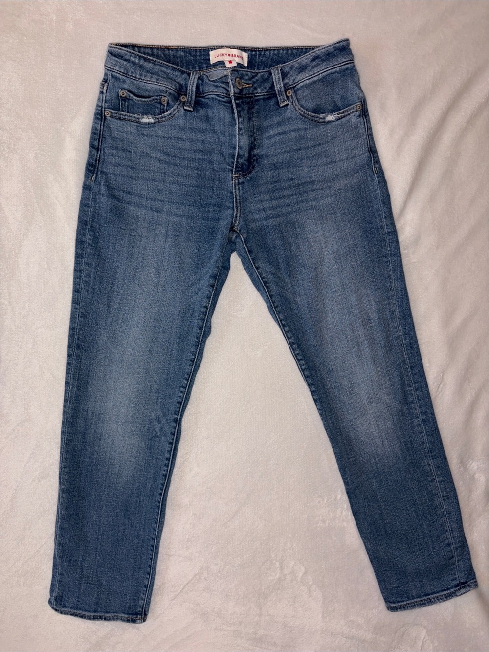 SZ 6/28 Lucky Brand Blue Ankle Crop Capris Boyfriend Jeans